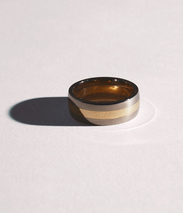 Metal Geo Ellipse Slim Ring by Stephen Einhorn